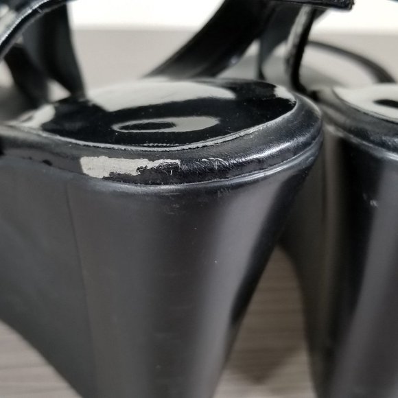 Charles David Feature Wedge Sandals, Black, Womens Size 8 M - Picture 12 of 13